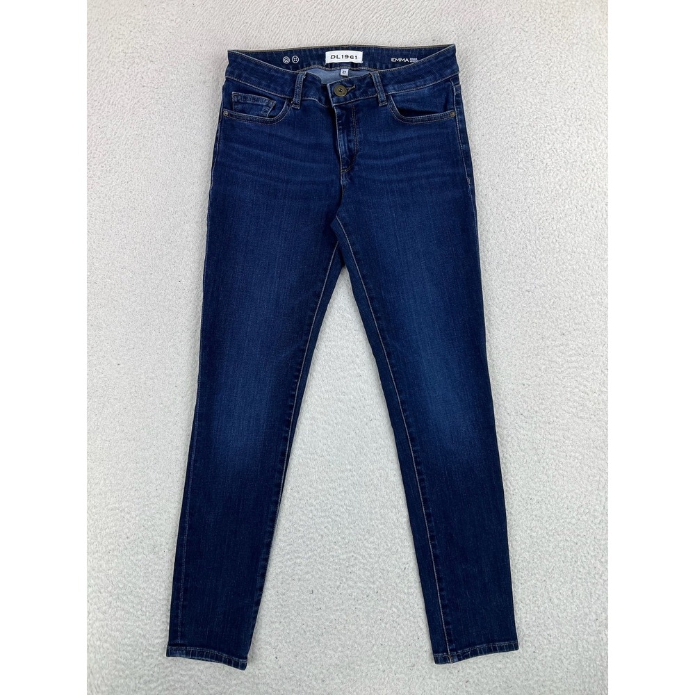 DL1961 Emma Power Legging Jeans Womens 27 Blue Dark Wash Mid Rise Stretch Denim